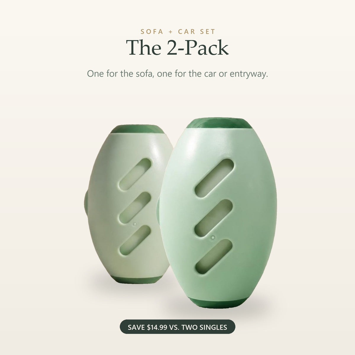 The Rinse Roller 2-Pack in Sage Green - one for the sofa, one for the car